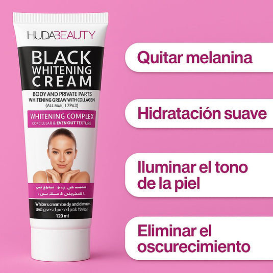 HudaBeauty: Tratamiento Blanqueador Unisex para manchas corporales, zonas íntimas, cuello, axilas, etc. Corrige e hidrata – 120 ml