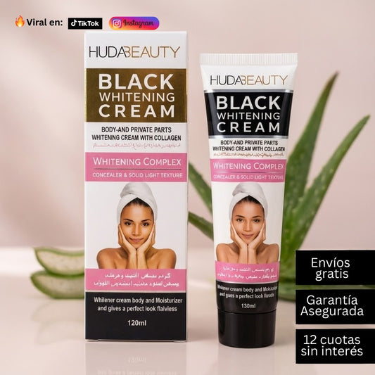 HudaBeauty Alta Cosmética – Tratamiento Blanqueador Unisex para Manchas Corporales, Zonas Íntimas, Axilas, Cuello y Rostro | Hidrata y Unifica el Tono – 120 ml